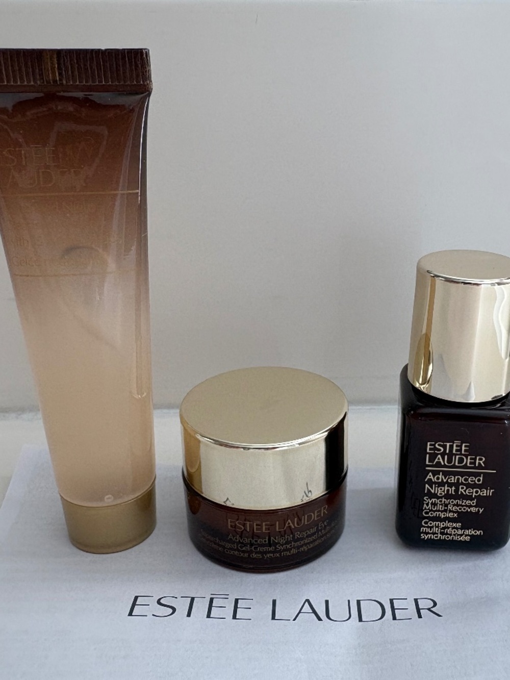 Estée Lauder Advanced Night Repair cleanser, serum, eye cream